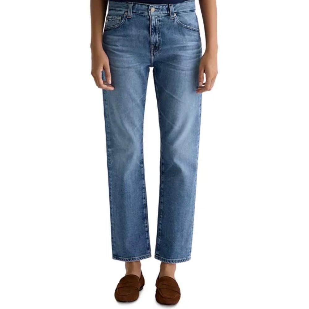 AG Adriano Goldschmied Ex-Boyfriend‎ Slouchy Slim Jeans Medium Wash Blue Denim